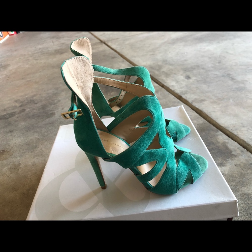 Zara Teal Strappy Heels